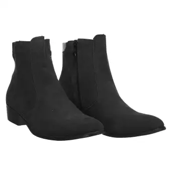 suede cuban heel boots