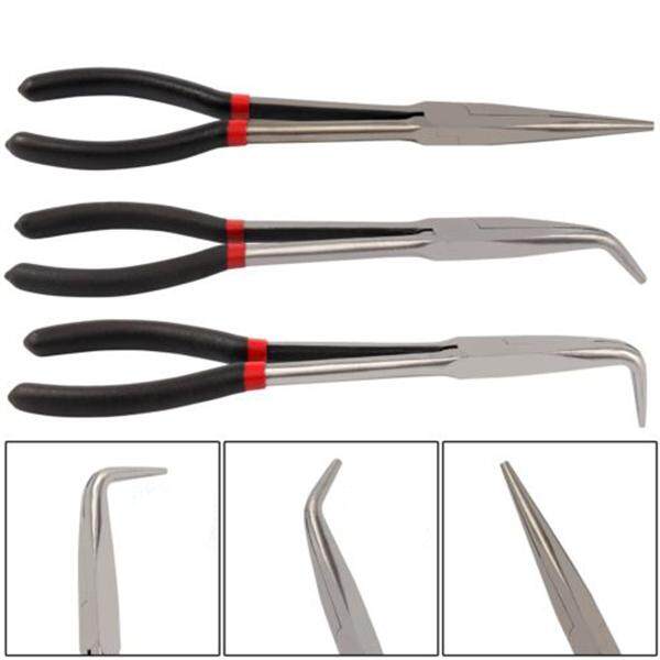 NEW 11/" EXTRA LONG 45 DEGREE TIP NEEDLE NOSE PLIERS