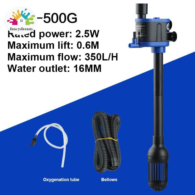Water Air Pump Filter Submersible 3In1 Low Power Consumption Fish Tank Aquarium