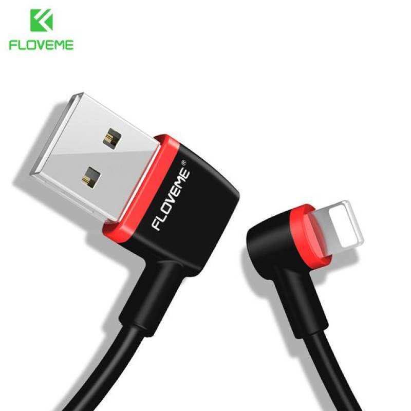 ZZOOI FLOVEME 90 Degree For iPhone Lightning USB Cable 1m 2.1A Fast Charger Cable iPhone X 10 8 5s SE iOS 10 11 Accessories - intl