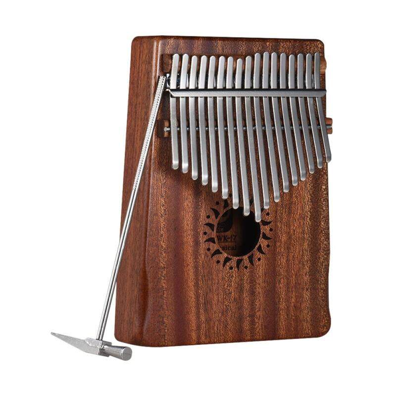 3 Color 17-Key Portable Kalimba Mbira Thumb Piano Mahogany Solid Wood Musical Instrument Gift for Music Lovers Beginner Students (Red,Neutral,Blue) Malaysia