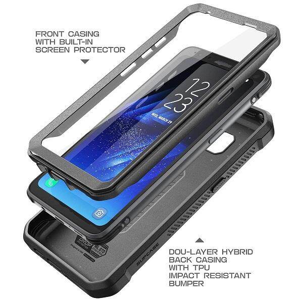 Ốp Cho Samsung Galaxy S8Active Vỏ Ốp Gồ Ghề Toàn Thân SUPCASE Với Bảo Vệ Màn Hình Và Bao Da Kẹp Thắt Lưng
