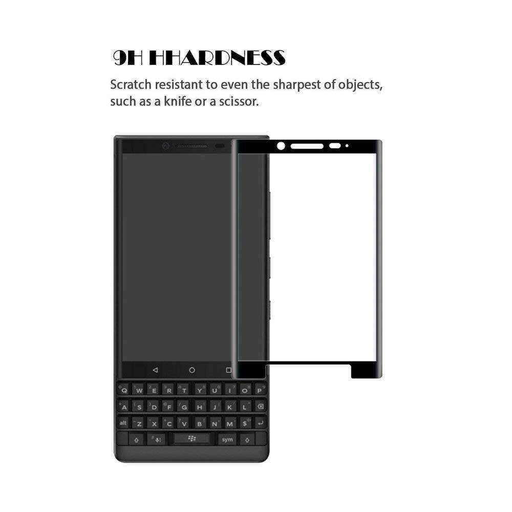 For for BlackBerry KEY2 Screen protector,3D Full Coverage 9H Hardness Tempered Glass Screen Protector for BlackBerry Key2 with Anti-fingerprint Bubble-Free(Black) #8727