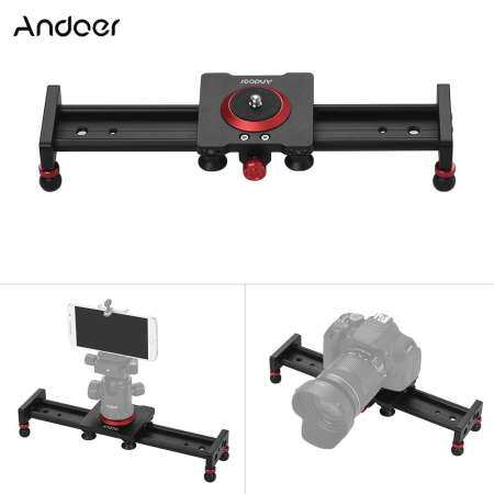 Andoer 30 เซนติเมตร/12 อลูมิเนียมอัลลอยนิ้ว Camera รางเลื่อน Video Stabilizer Rail ปิดป้องกัน DSLR Camera กล้องวิดีโอ DV ฟิล์มถ่ายภาพ, โหลดได้ถึง 11Lbs
