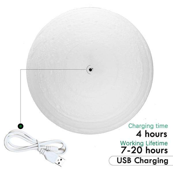 20 cm 3D LED Ma Thuật Trái Đất Đèn Ngủ Ánh Trăng Bàn USB Để Bàn Cảm Ứng Cảm Biến Tặng