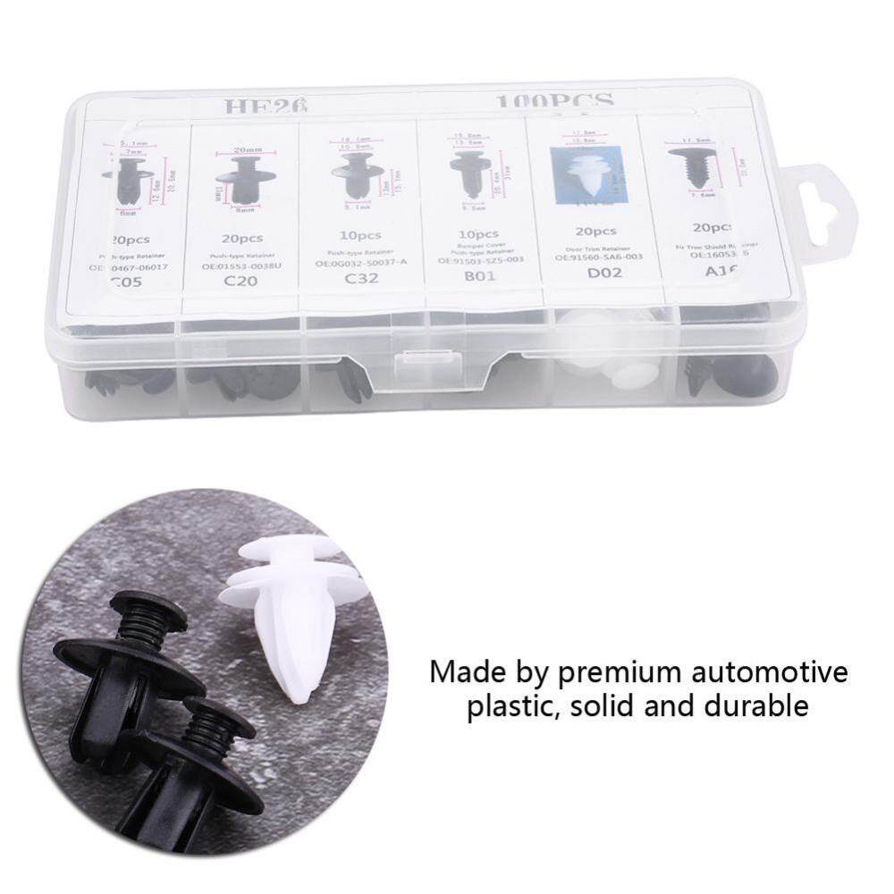 100pcs Clip Trim Car Body Push Pin Rivet Bumper Door Panel Retainer Assortment