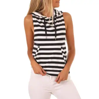 hooded sleeveless shirt womens