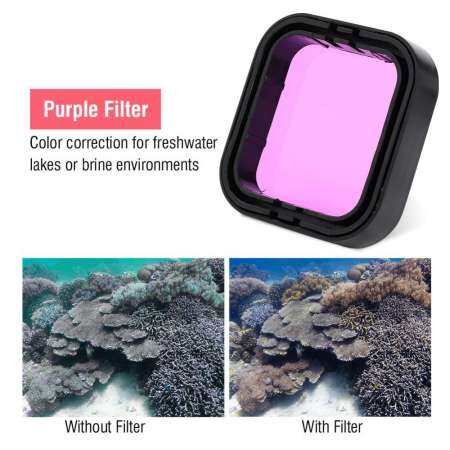 3Pcs Red Pink Purple Underwater Diving Filters Set for Gopro Hero 5 / 6