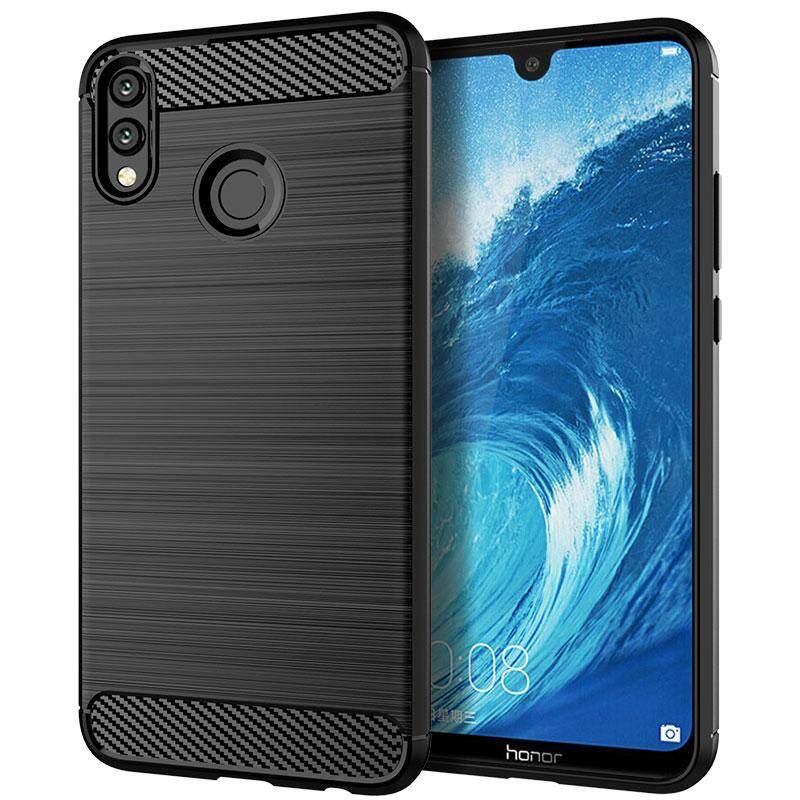 Rugged Armor Back Cover For Huawei Y Max / Enjoy Max / Honor 8X Max 7.12 inch Soft Silicone TPU Phone Case Carbon Fiber Texture Brushed Phone Casing