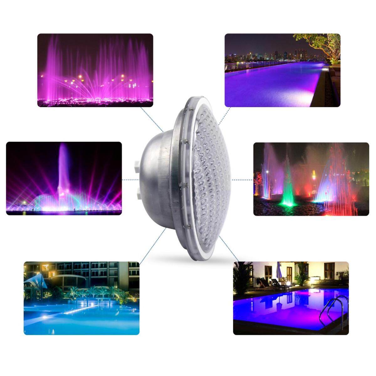 7 Color 12-24V 252 LED RGB Underwater Swimming Pool Bright Light +Remote Control