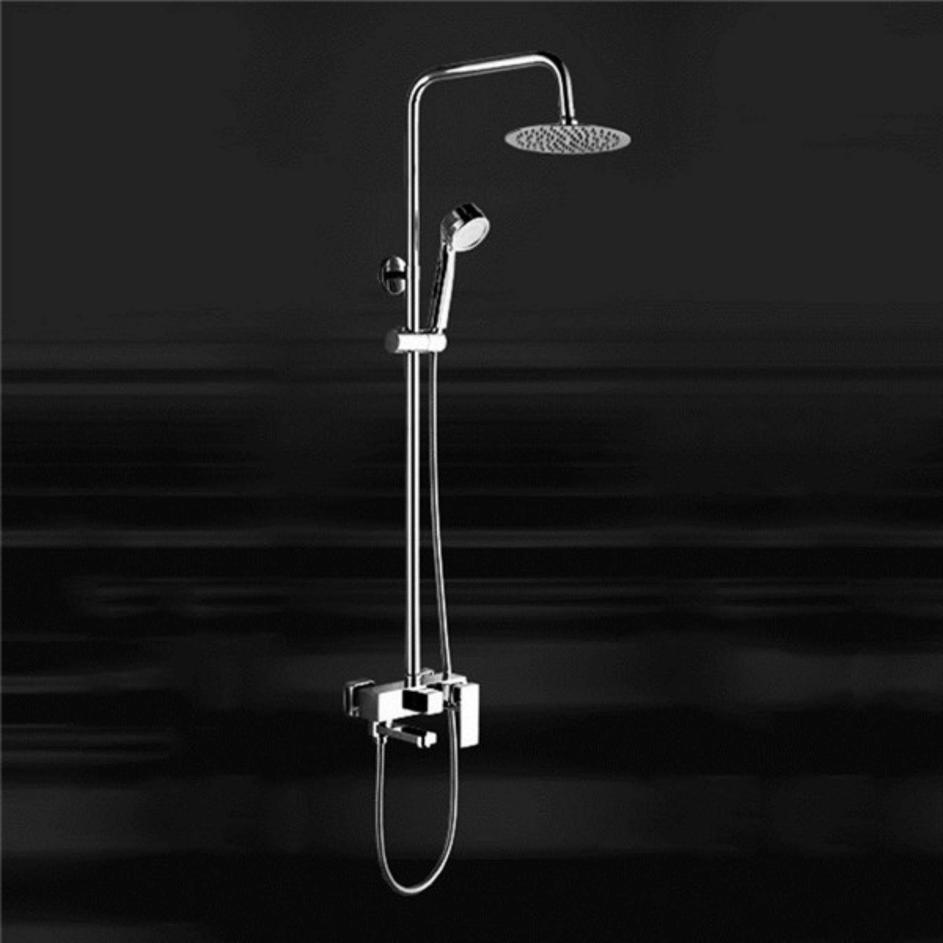 The High Quality Bathroom Shower Set Brass Chrome Wall Mounted Shower high pressure shower set B style(silver) - intl