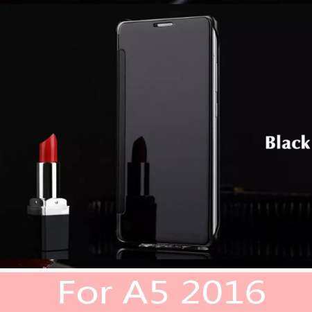 Asuwish เคสโทรศัพท์สำหรับซัมซุงกาแล็คซี่ A5 2016 A510 Luxury กระจกมองชัด Hard เคสแบบพับปิดได้