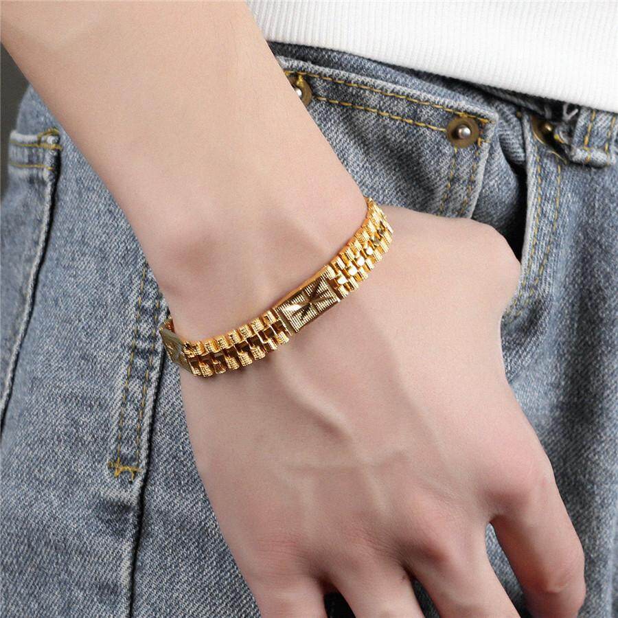 Classic Gold Color Chain Bracelet for Hip Hop Men Fashion Design