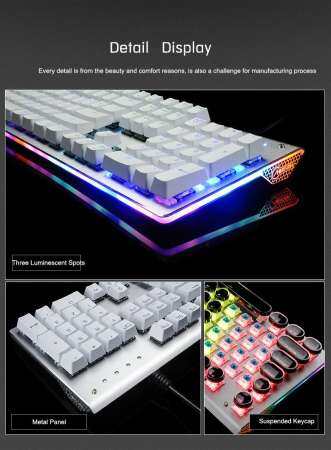 SARKI Mechanical คีย์บอร์ดเล่นเกม LED สายรุ้ง backlit SARKI Mechanical คีย์บอร์ดเล่นเกม LED สายรุ้ง backlit