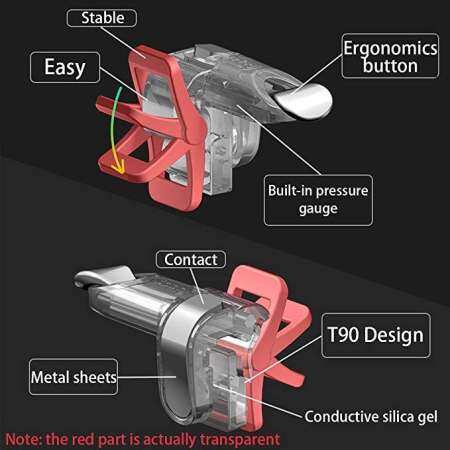CCYP 1 คู่ใหม่อัพเกรด Gamepad ปุ่ม PUBG รุ่น MINI จอยสติ๊กเกมโทรศัพท์และแท็บเล็ตเกมยิงทางกายภาพ TOUCH Controller ยกยิง Rate Fire สำหรับ PUBG กฎของการอยู่รอด, last Battle Ground, Survivor Royale, ไฟฟรี