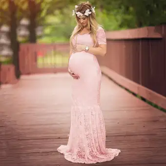Women Maxi Dresses Pregnant Maternity Gown Photography Props Photo