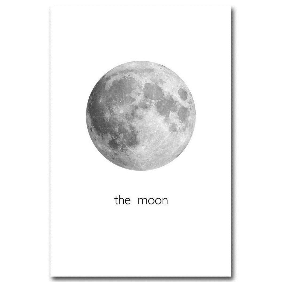 The Moon Black White Minimalist Poster Canvas Art Print Home Wall Decoration 30 40cm Intl Lazada Ph