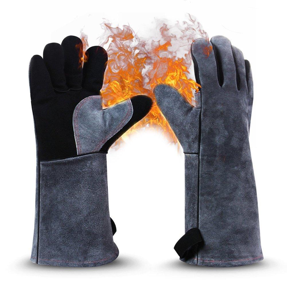 2pcs Barbecue Gloves High Temperature Double Insulated Kitchen Microwave Oven Baking Outdoor BBQ Heat Resistant Hand Safety Welding Gloves Cooking Glove