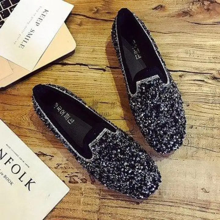 shiny flat shoes