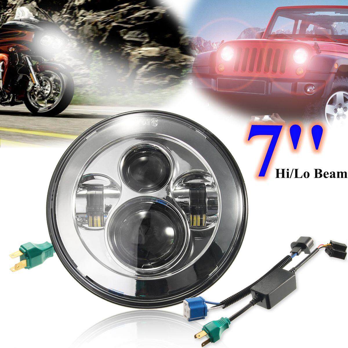 7 Inch Chrome Máy Chiếu HI/Lo ĐÈN Pha LED Ánh Sáng Đèn cho Harley/Jeep Wrangler