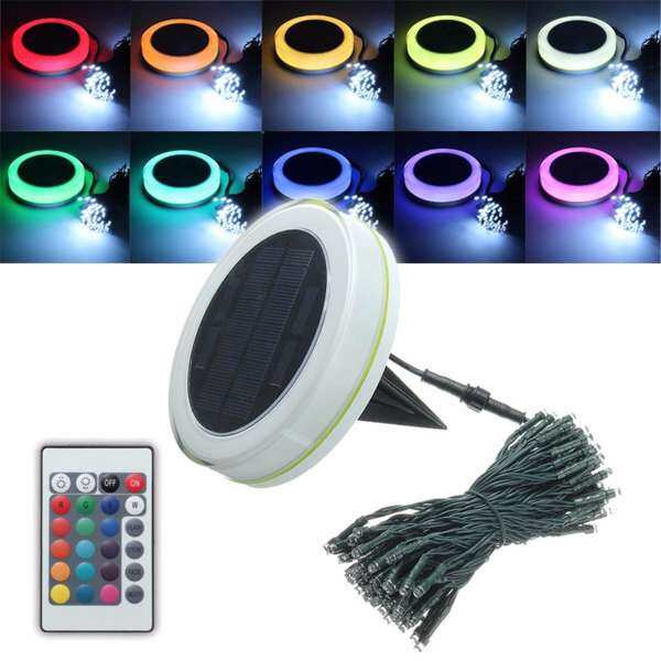 RGB 10 m Giáng Sinh Cưới Quà Giáng Trang Trí Ngoài Trời Năng Lượng Mặt Trời Cổ Dây Ánh Sáng Đèn IP65 Cho Ngoài Trời