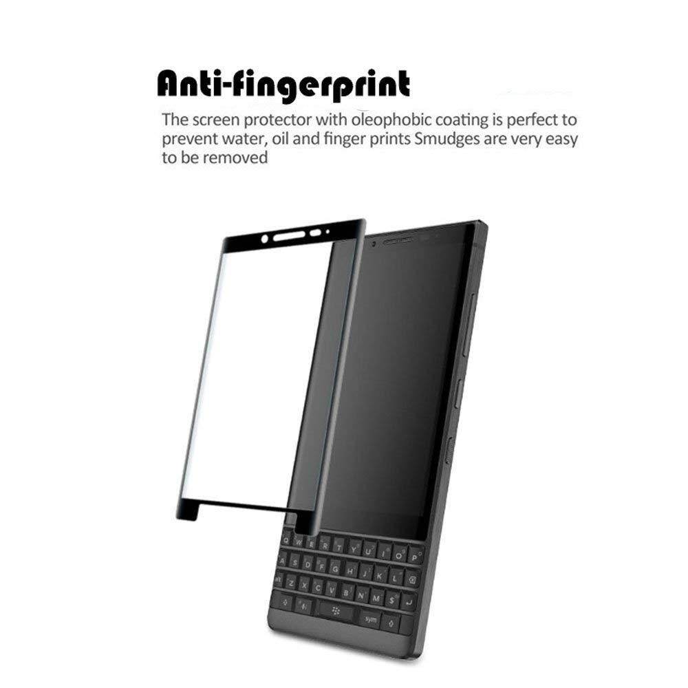 For for BlackBerry KEY2 Screen protector,3D Full Coverage 9H Hardness Tempered Glass Screen Protector for BlackBerry Key2 with Anti-fingerprint Bubble-Free(Black) #8727