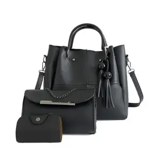 3pcs Women Pu Leather Handbag Shoulder Lady Crossbody Bag Tote Handbag Shoulder Lady Crossbody Bag