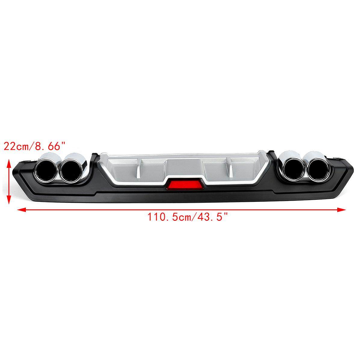 For 2016 2017 Honda Civic Rear Bumper Diffuser Jdm Racing Dual Exhaust Tip Decor
