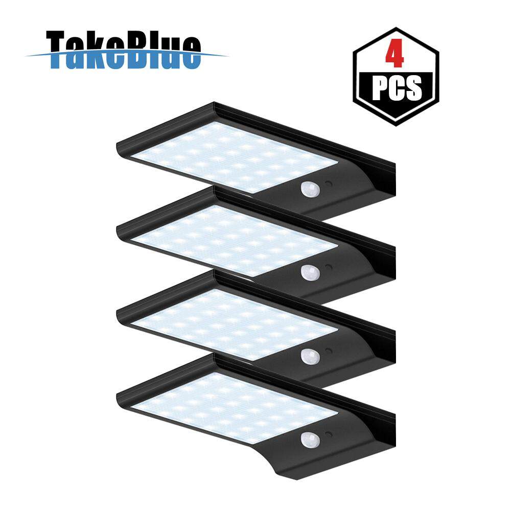 TakeBlue Năng Lượng Mặt Trời 36 LED Liền Máng Đèn Treo Tường Sconces với Lắp Cực Ngoài Trời Cảm Biến Chuyển Động Báo Đèn Bảo Mật Chiếu Sáng cho Kho Thóc mái hiên Nhà Để Xe Rodless 4 Gói