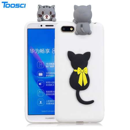 Toosci 3D น่ารักเคสโทรศัพท์นิ่มกรณี Unicorn PANDA Cat Silicon สำหรับ Huawei Y5 2018/Y5 PRIME 2018