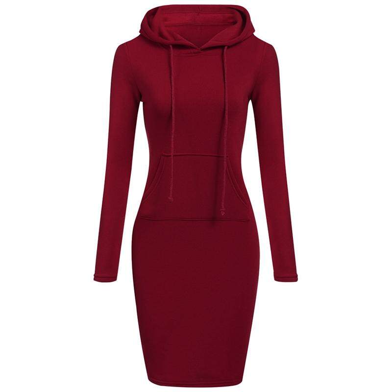 long sleeve hooded sweater dress