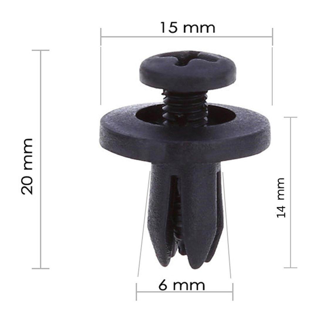 Dewtreetali 50pcs Auto Bumper Fastener 6mm Hole Rivet Retainer Push Engine Cover Car Door Trim Panel Clip Fasteners For Toyota