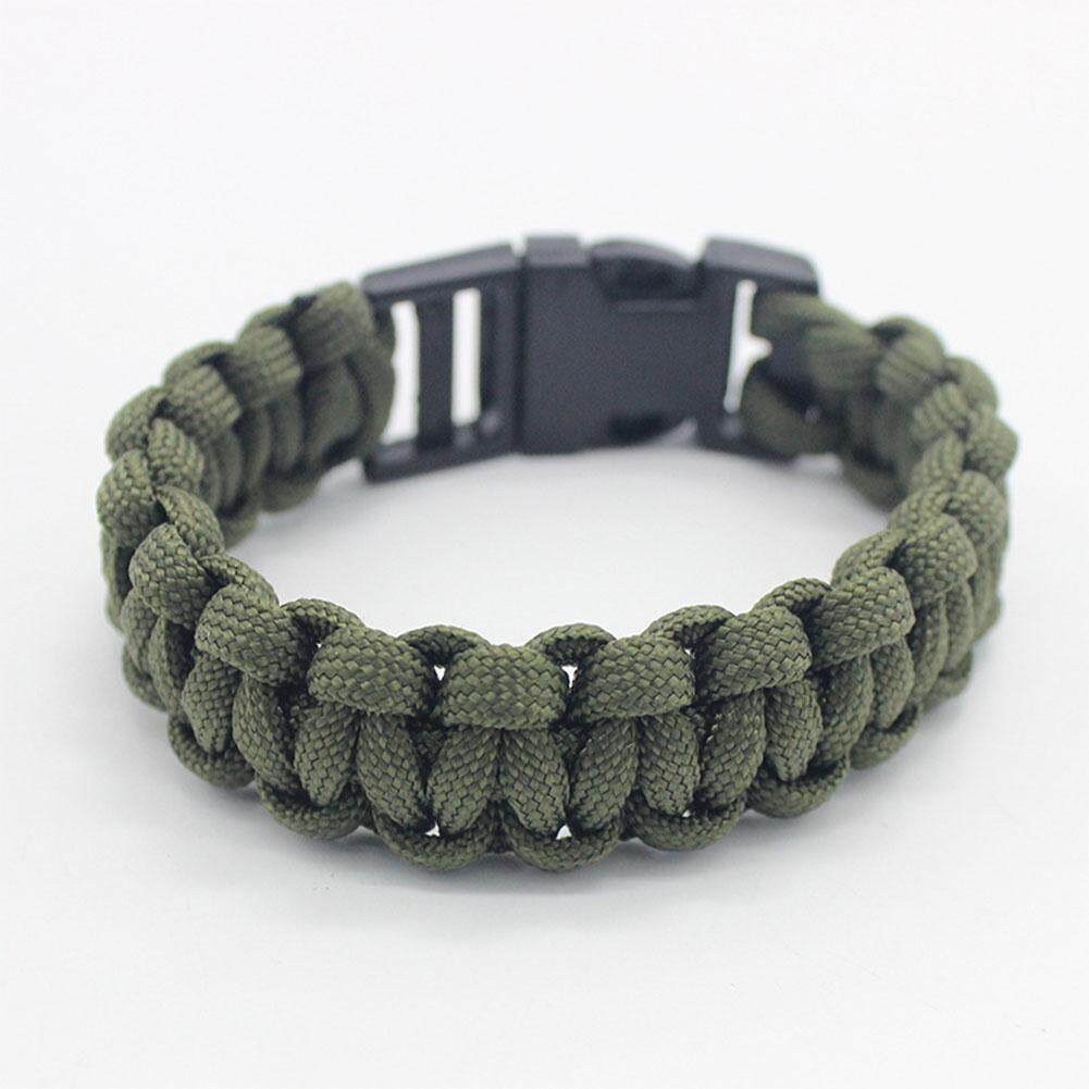 New Paracord Parachute Cord Emergency Survival Hiking Bracelet Black+Khaki