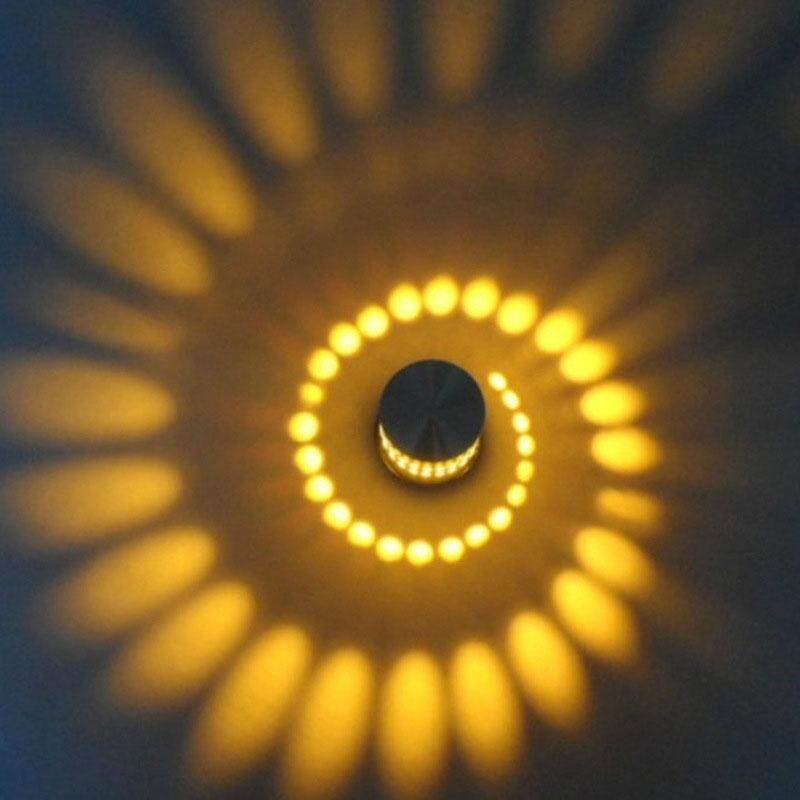 BeautyFashionWorld 3W Hot Spiral LED Wall Light Ceiling Walkway Porch KTV Bar Hotel Lamp - intl