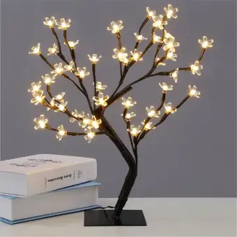48 Led Cherry Blossom Tree Lamp Night Light Table Decorative