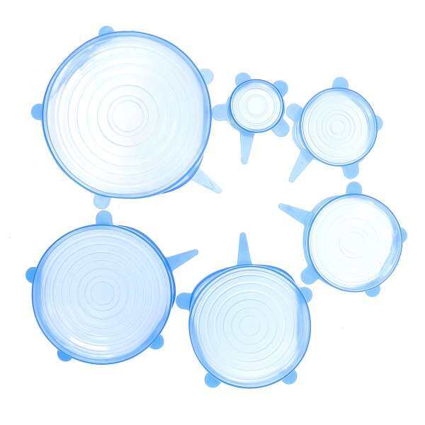 6pcs Silicone Stretch Lids Reusable Keep Fresh Food Kitchen Storage Wraps Cover - intl