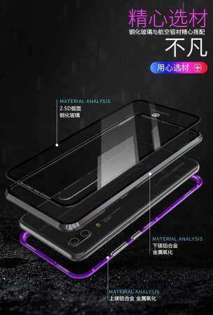 ใหม่ 2 รุ่นการดูดซับแม่เหล็กกรณีโลหะกระจกนิรภัยใส Dual แม่เหล็กสีกรอบสำหรับ Huawei P20