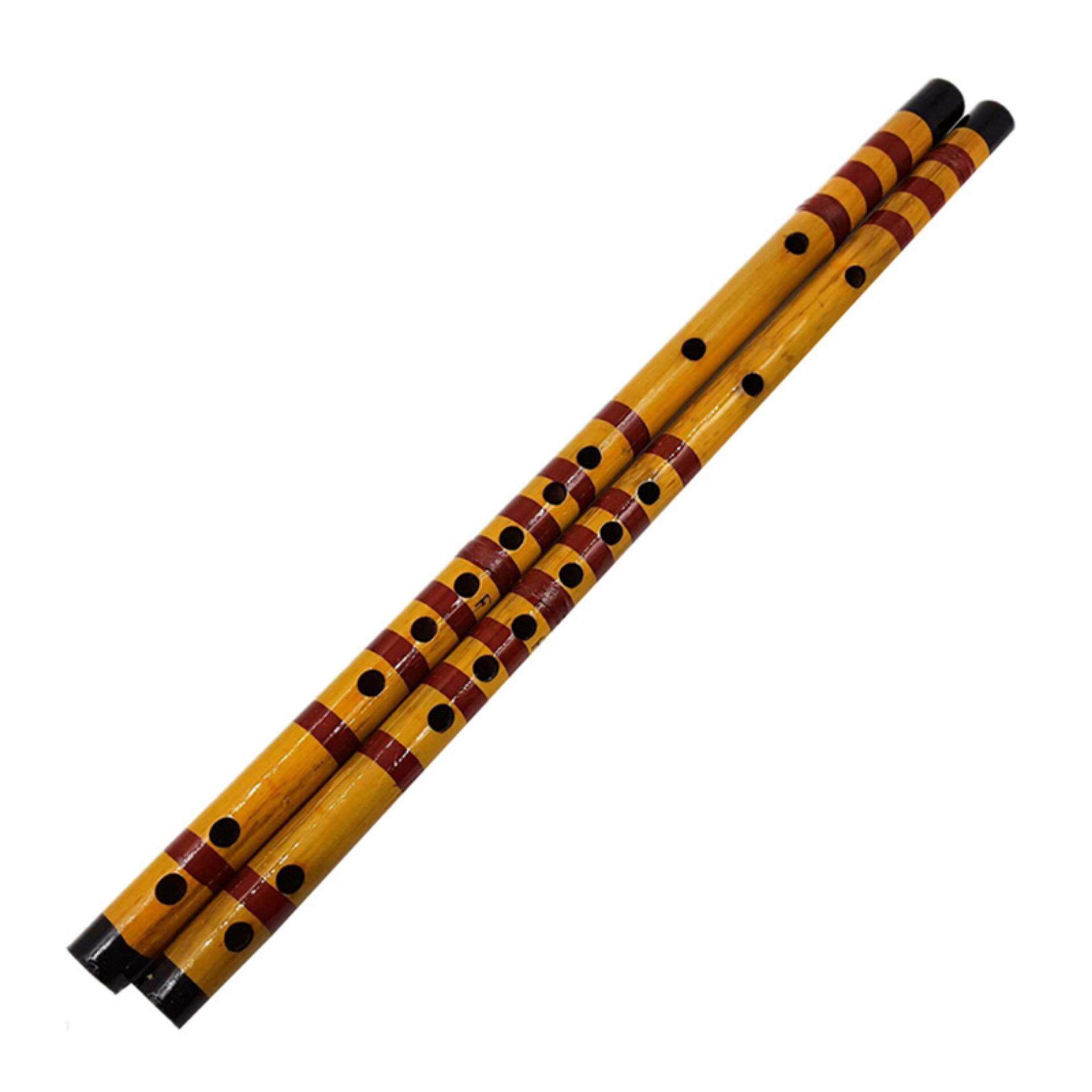Traditional Handmade Brown Bamboo Bansuri Flute Wooden Musical Instrument Decor