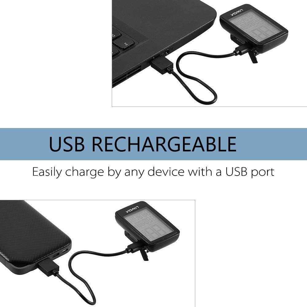 Lixada USB Rechargeable Wire less Bike Cycling Computer with Bicycle Speedometer Odometer