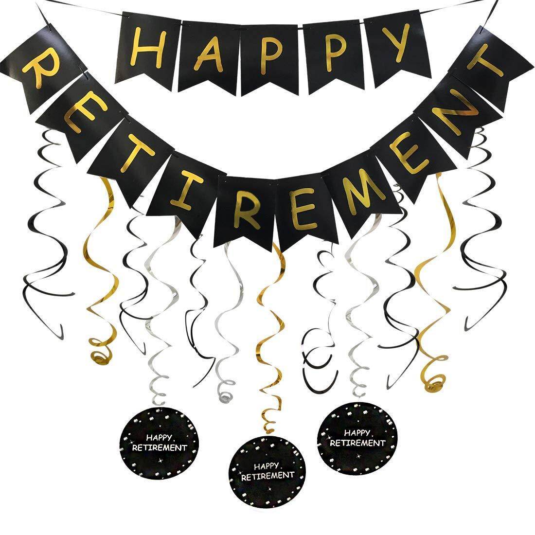 1 Pcs Happy Retirement Kit Happy Retirement Banner Bunting And
