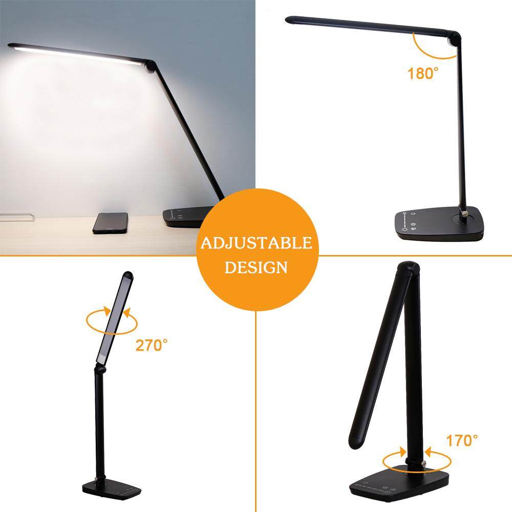 Dimmable LED Desk Lamp 9 Color Modes 7 Brightness Levels Table Lamp For Office Study Bedroom