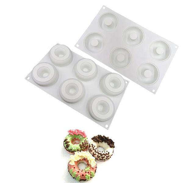 6 Lưới Tặng Khuôn Silicone Doughnut Dụng Cụ Nướng Bánh cho Voan Mousse Bánh