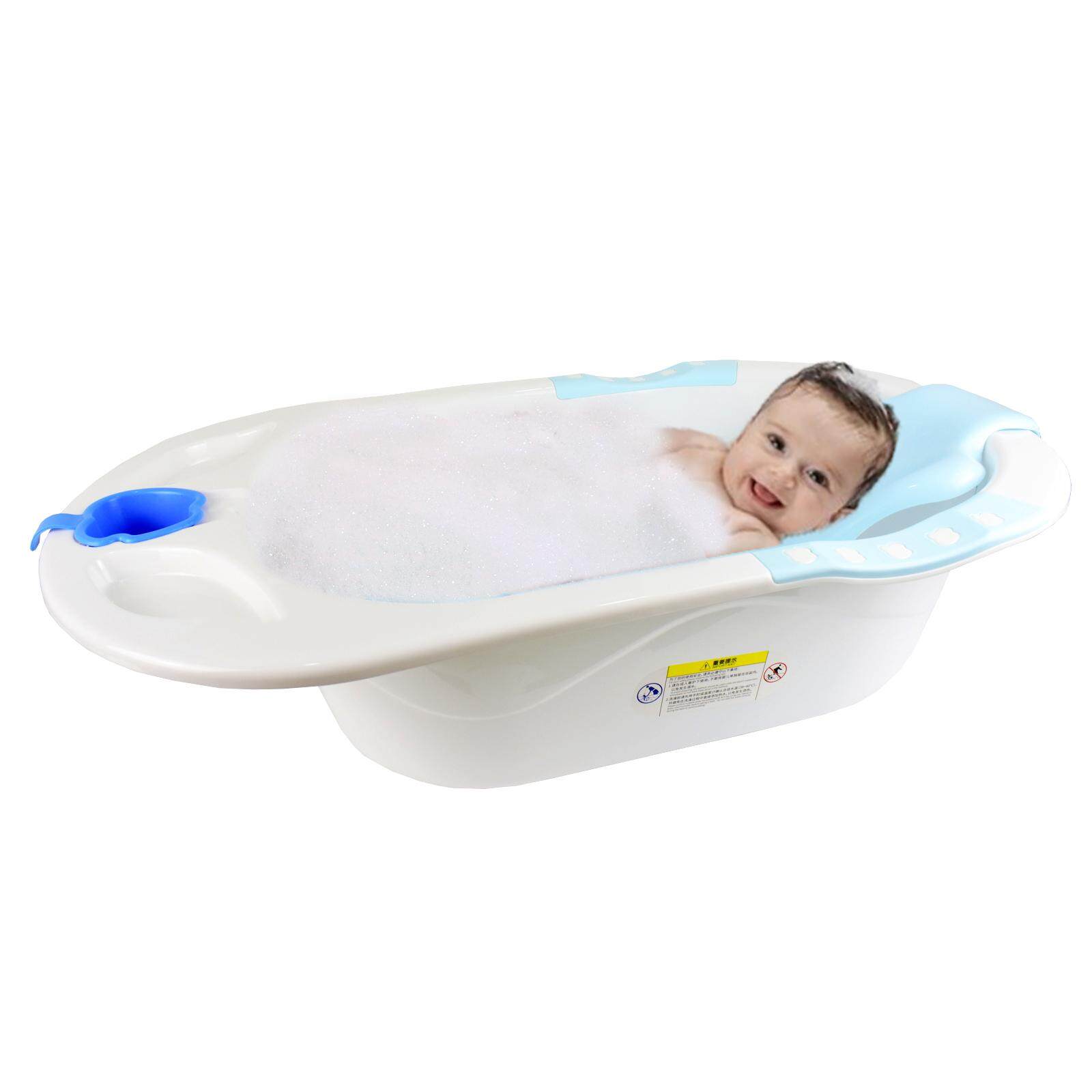 NaVa Baby Children PP Plastic XL Portable Bath Tub Age 0 - 6 with Supporter (BLUE)
