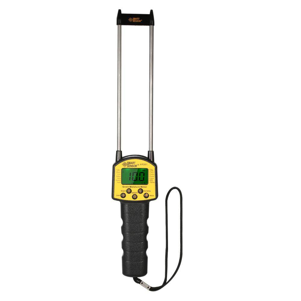 SMART SENSOR Handheld Moisture Meter LCD Digital Grain Moisture Meter Hygrometer with Measuring Probe for Corn Wheat Rice Bean