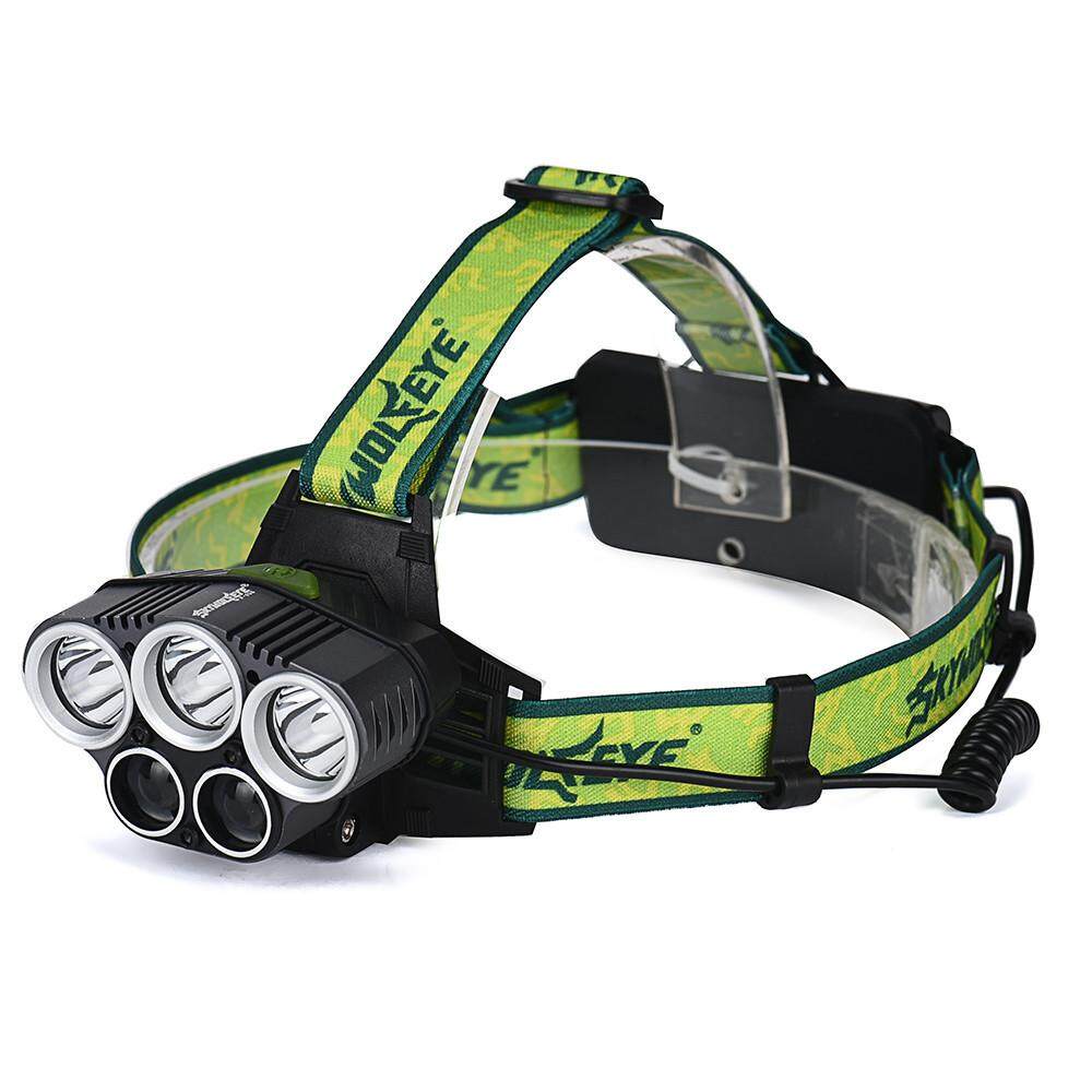 3x XM-L T6 White+2x R2 Blue LED 18650 Headlamp Headlight Torch Flashlight Lamp