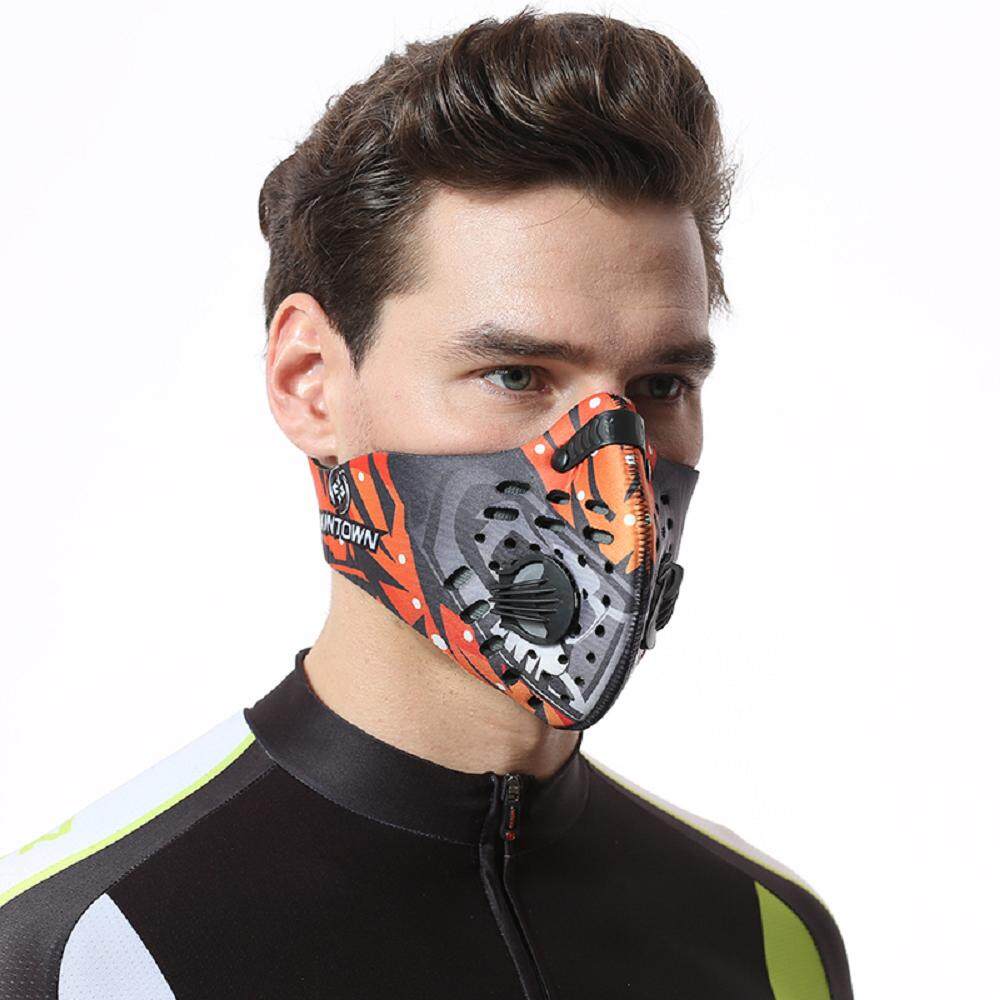 (Washable) Xintown Carbon Dust-proof Mask Cycling Face Mask Anti-Dust Anti-PM2.5 Mask Outdoor Motorcycle Mask Bicycle Cycling Ski Half Face Mask Training Mask Face Shield Anti-Pollution Masks