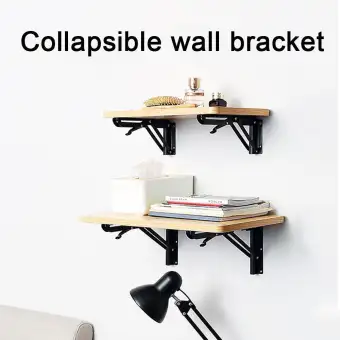 Oxoqo Sturdy Folding Shelf Brackets Heavy Duty Metal Triangle