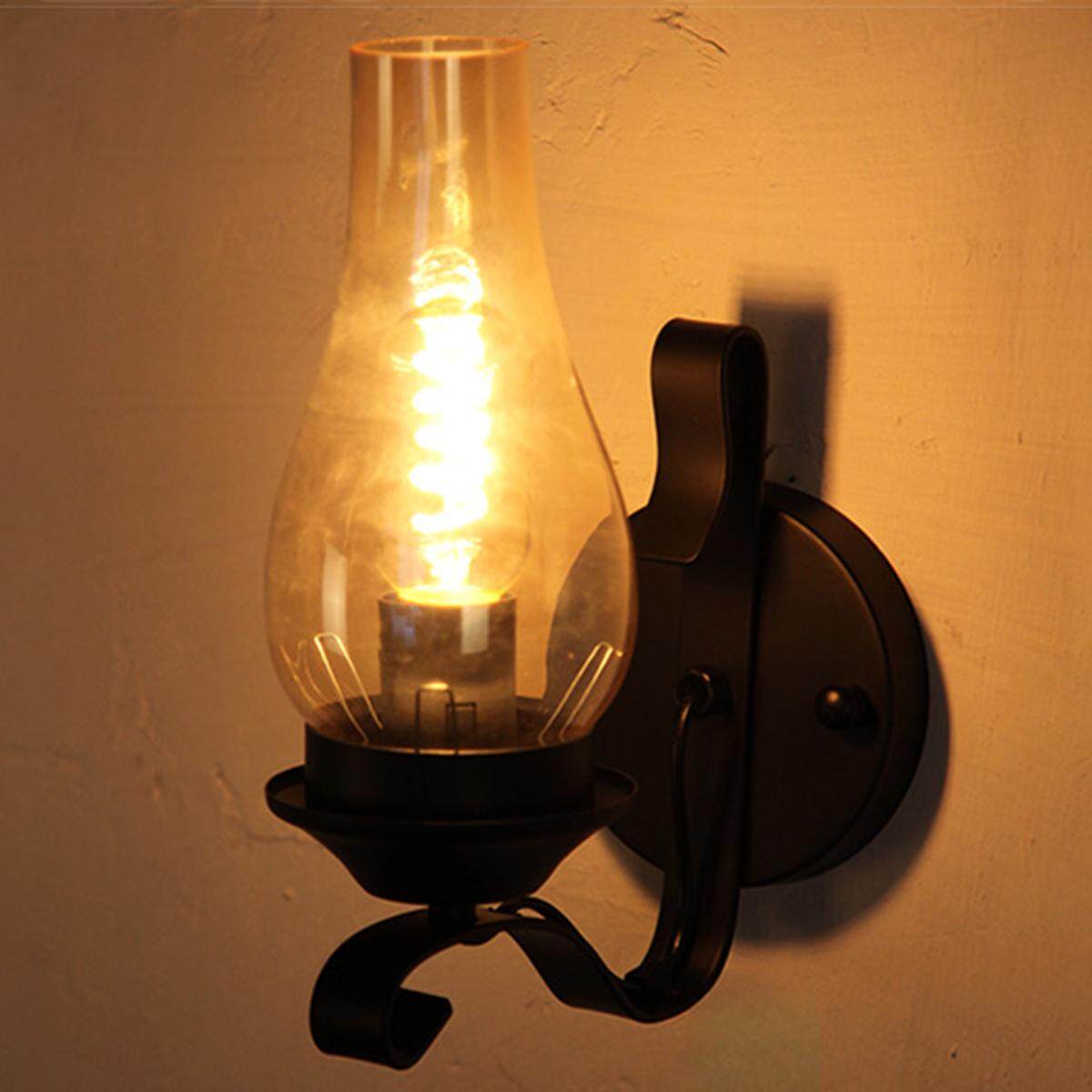 E27 40 Wát Dầu Hỏa Sắt Loft Retro Treo Tường Công Nghiệp Đèn Treo Tường Sconce Đèn Chiếu Sáng