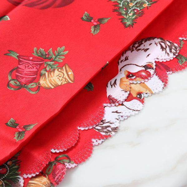 Square printed Christmas tree Santa Claus bell tablecloth Christmas tablecloth