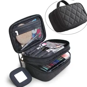 travel makeup case with brush holder